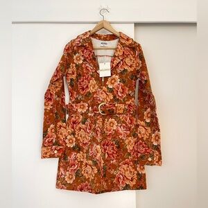 Show Me Your MuMu Floral Mini Dress - Orange and Pink